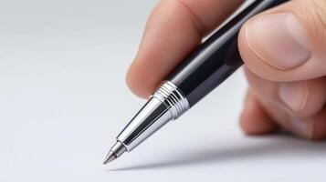 a peso do a caneta sente somente certo dentro a mão fornecendo uma confortável e firme firmeza para sem fim horas do escrevendo foto