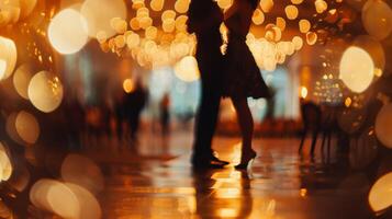 a dança corredor fornece a perfeito oportunidade para casais para mostrar fora seus química planador perfeitamente juntos com perfeito sincronização foto