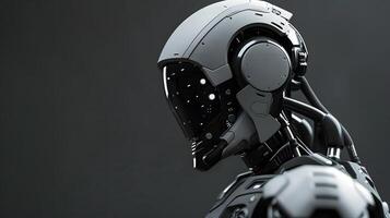 retrato do a andróide robô, conceito do técnico apoiar. neural rede foto