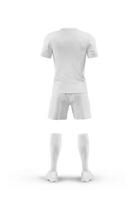 uniforme futebol jogador costas Visão em branco fundo foto