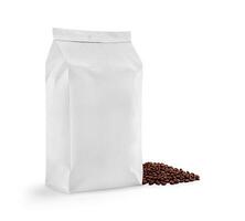 saco de café em fundo branco foto