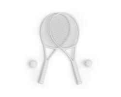 tênis raquete em branco fundo foto
