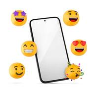 telefone com emoji em branco fundo foto