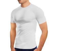 camiseta dentro homens metade lado em branco fundo foto