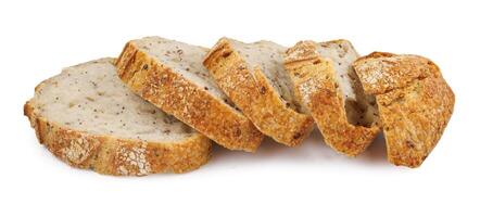 pão do pão cortar para dentro peças isolado em uma branco fundo. peças do pão. arte pão. foto
