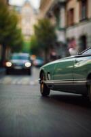 clássico carro em a rua foto