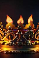 uma coroa é em fogo dentro a Sombrio foto