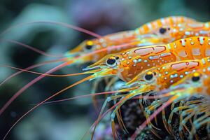 da natureza paleta debaixo a mar a caloroso matizes do uma camarão dentro harmonia foto
