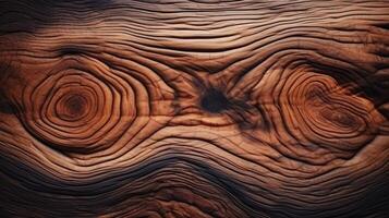 Preto noz madeira textura a partir de dois Pranchas óleo acabado foto