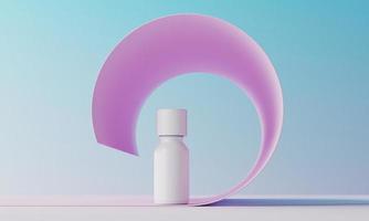 fundo mínimo para apresentação de marca e embalagem de cosméticos. cores pastel do palco. Ilustração 3D. foto