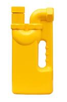 amarelo plástico garrafa isolado em branco fundo foto