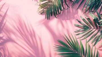 tropical Palma folhas em pastel fundo foto