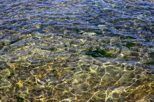a cor do água dentro a Mediterrâneo mar dentro raso água. natural abstrato fundo. foto