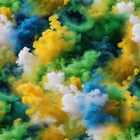desatado padronizar com textura do amarelo, azul, branco, verde fumaça, névoa, nuvens foto