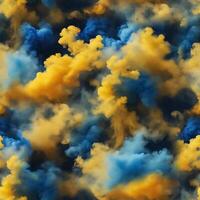 desatado padronizar com textura do amarelo, azul, branco fumaça, névoa, nuvens foto