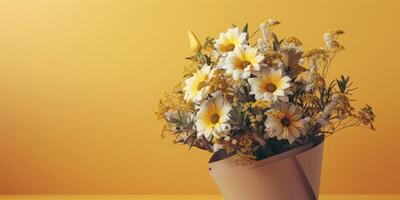 amarelo flor ramalhete arranjo presente, ai foto