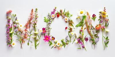 cartas mãe texto dentro flores, mãe dia conceito para cartões, ai foto