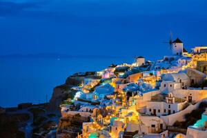 famoso grego turista destino oia, Grécia foto