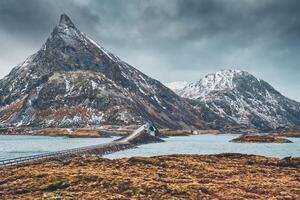 Fredvang pontes. lofoten ilhas, Noruega foto