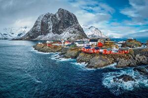 hamnoy pescaria Vila em lofoten ilhas, Noruega foto