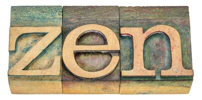 zen palavra abstrato dentro madeira tipo foto