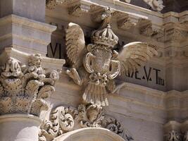 detalhe do Ortigia a Principal catedral dentro Siracusa Siracusa cidade dentro Sicília, Itália foto