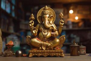 uma senhor Ganpati, ganesha. generativo ai foto