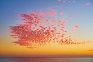 colorida nascer do sol em a costa do vovó canaria foto