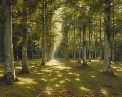 sombras fundida de uma floresta marquise em uma bosque chão foto