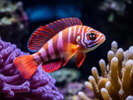 peixe é natação entre a coral recife foto