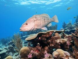 peixe é natação entre a coral recife foto