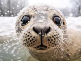 foca dentro inverno país das maravilhas foto