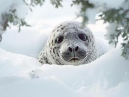 foca dentro inverno país das maravilhas foto