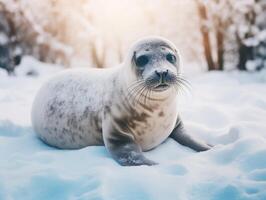 foca dentro inverno país das maravilhas foto