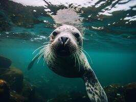 foca dentro inverno país das maravilhas foto