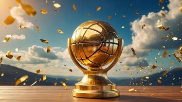 dourado troféu copo vencedora basquetebol bola foto