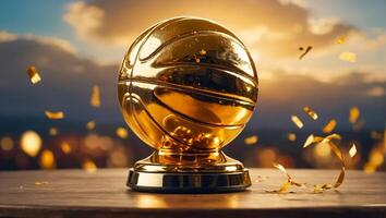 dourado troféu copo vencedora basquetebol bola foto