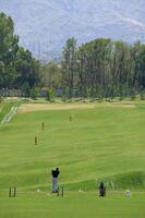 manhã panorama às uma golfe clu foto