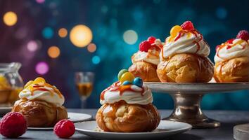 delicioso apetitoso profiteroles elegante foto