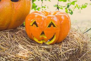 abóbora assustadora de halloween foto