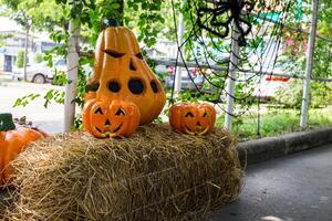 abóbora assustadora de halloween foto