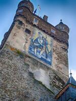 reichsburg castelo acima a mosela rio foto