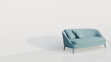 3d Renderização moderno minimalista azul sofá foto