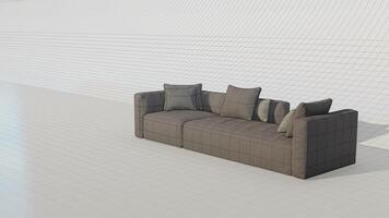 3d Renderização sofá em projeto foto