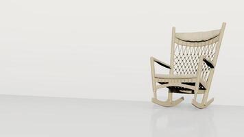 3d Renderização de madeira balanço cadeira foto