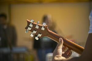 pás e mecânica de uma guitarra elétrica foto