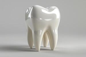 3d Renderização do uma perfeito branco dente foto