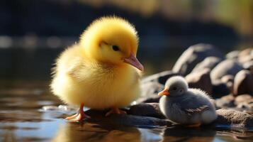 pequeno Pato Novo nascermos animal natureza animal terras agrícolas foto