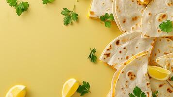 quesadillas mexicano Comida pão sírio tortilla embrulho tradicional prato foto