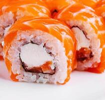 Sushi lista Filadélfia com salmão foto